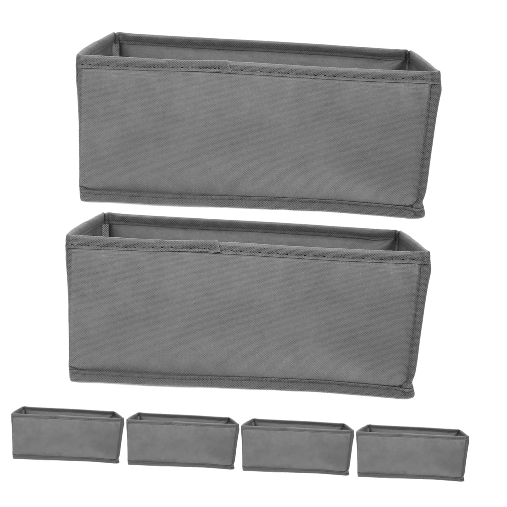 Alipis Organizador de Cajones para Calcetines E Interior 6 Piezas Gris | Tejido sin Tejido y Cartón, Compartimentos Independientes, Diseño sin Tapa para Armarios y Gabinetes