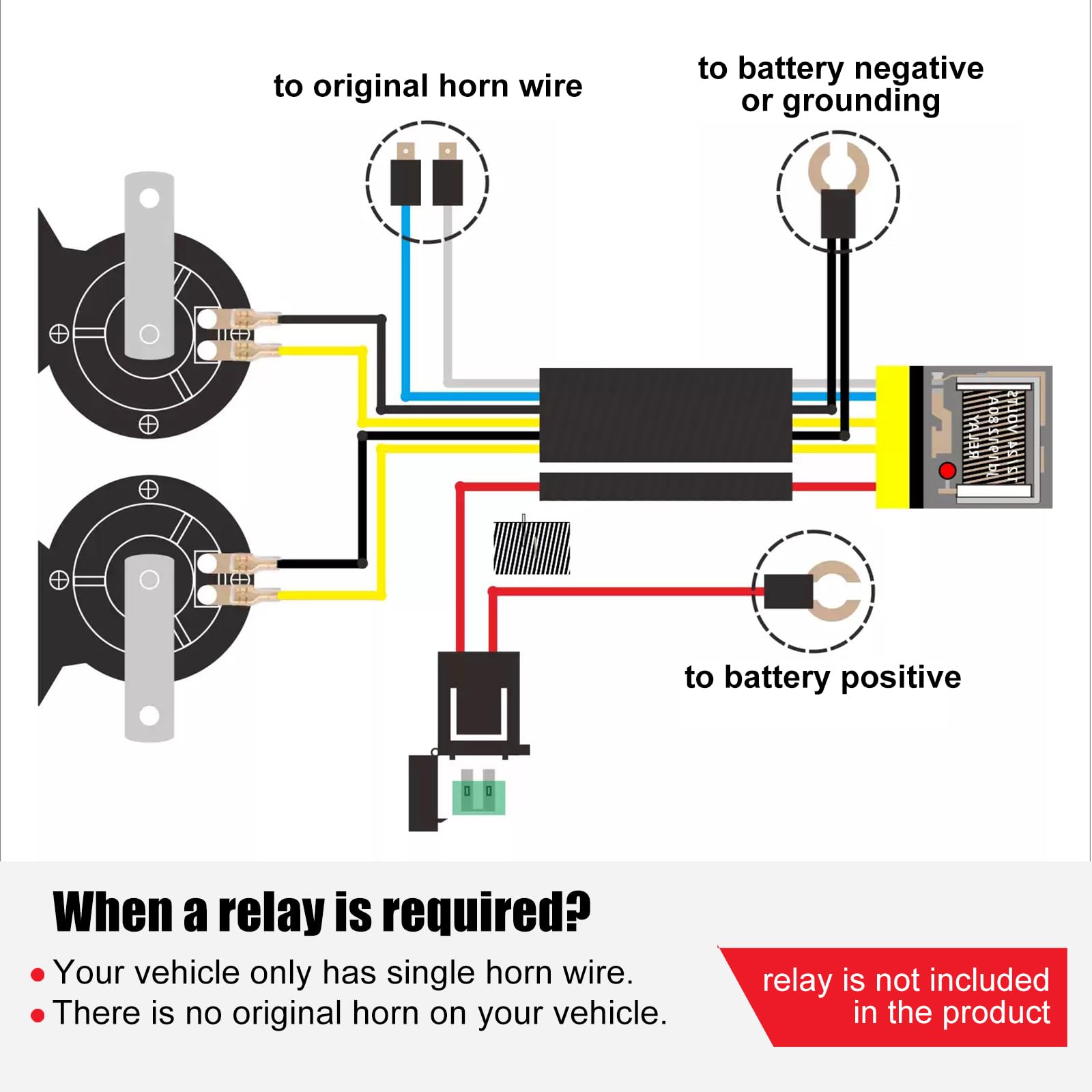 FreeTec 110 dB (A) 12 V 2 dźwięki klakson/klakson z uchwytem do samochodów osobowych uniwersalny