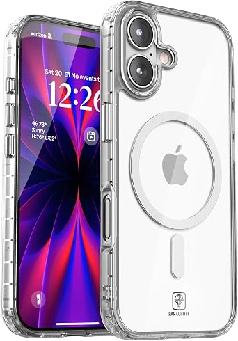 Parachute Clear Cover for iPhone 17 Case 6.3" with Magnetic Strip Compatible with MagSafe Slim Transparent Shock-Absorbent, Anti-Yellow, Camera Guard, Bumper, Wireless-Charging -Crystal Clear