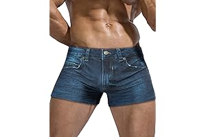 Men's Denim Print Swimsuit Bikini Briefs