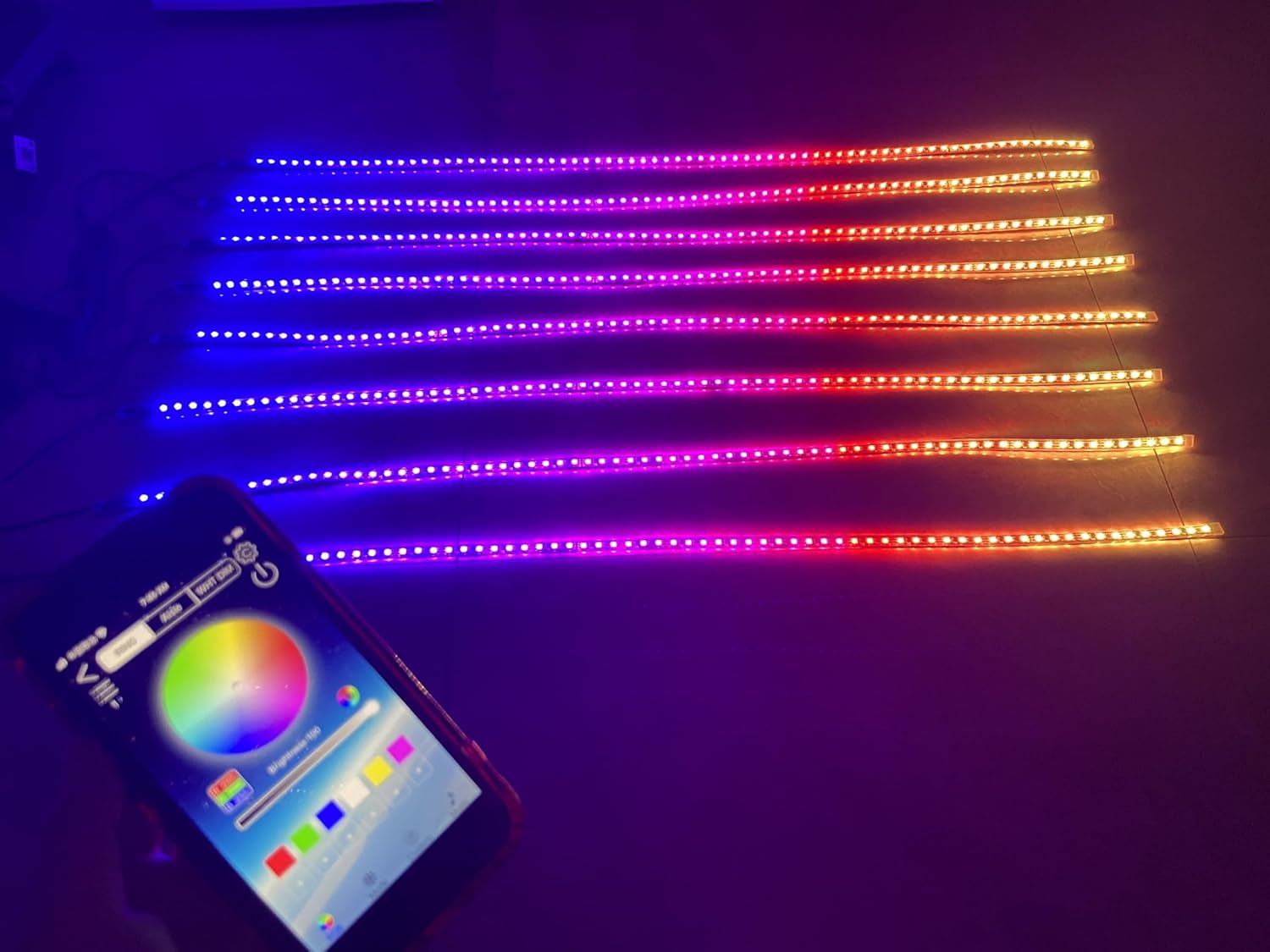 8PCS 1FT 2FT 3FT 4FT 5FT 6.5FT Single Row RGB Dream Color Chasing Addressble LEDs Dynamic Light Strips for Wheel Lighting Off-Road Rock Slingshot 2015+ (8PCS 4FT Single Row Light Strips)