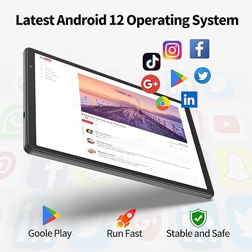 Miniatura 6 de Tablet Android de 10 pulgadas tablet Android 12 32 GB ROM 512 GB expandido pantalla táctil IPS HD y altavoz dual batería de larga duración de 6000