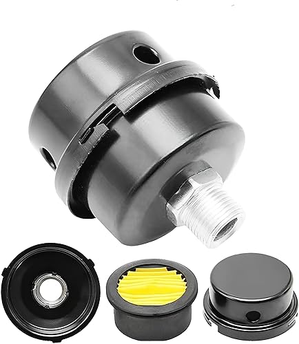 HL018200AV Compresor de Aire Filtro Silenciador de Compresor de Aire de Metal Filtro de Admisión Silenciador de Sonido Silenciador 0.787 in Rosca