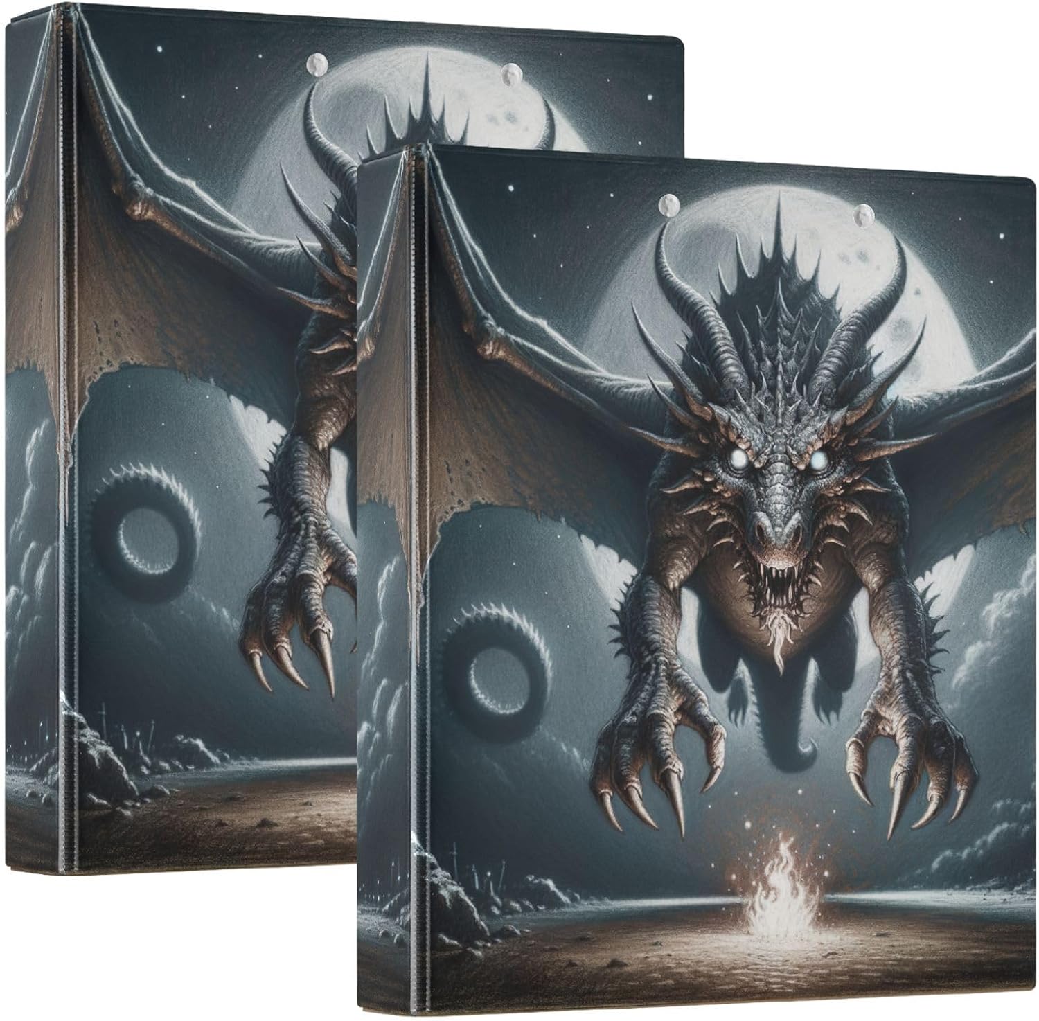 Evil Dragon Small Clipboards with Pockets 2.5 Inch Binders 3 Ring 10.6" x 12.4" School Supplies