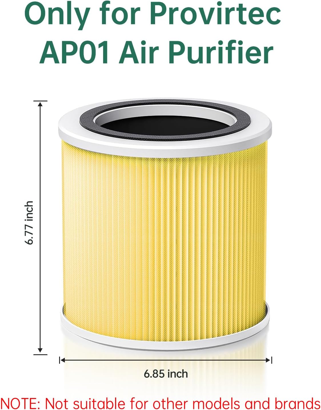 Provirtec Petcare AP-01 & AP-01A Air Purifier Replacement Filter, Enhanced 4-in-1 Activated Carbon Filter, 99.99% High Efficiency HEPA Filter (Not suitable for other models and brands)