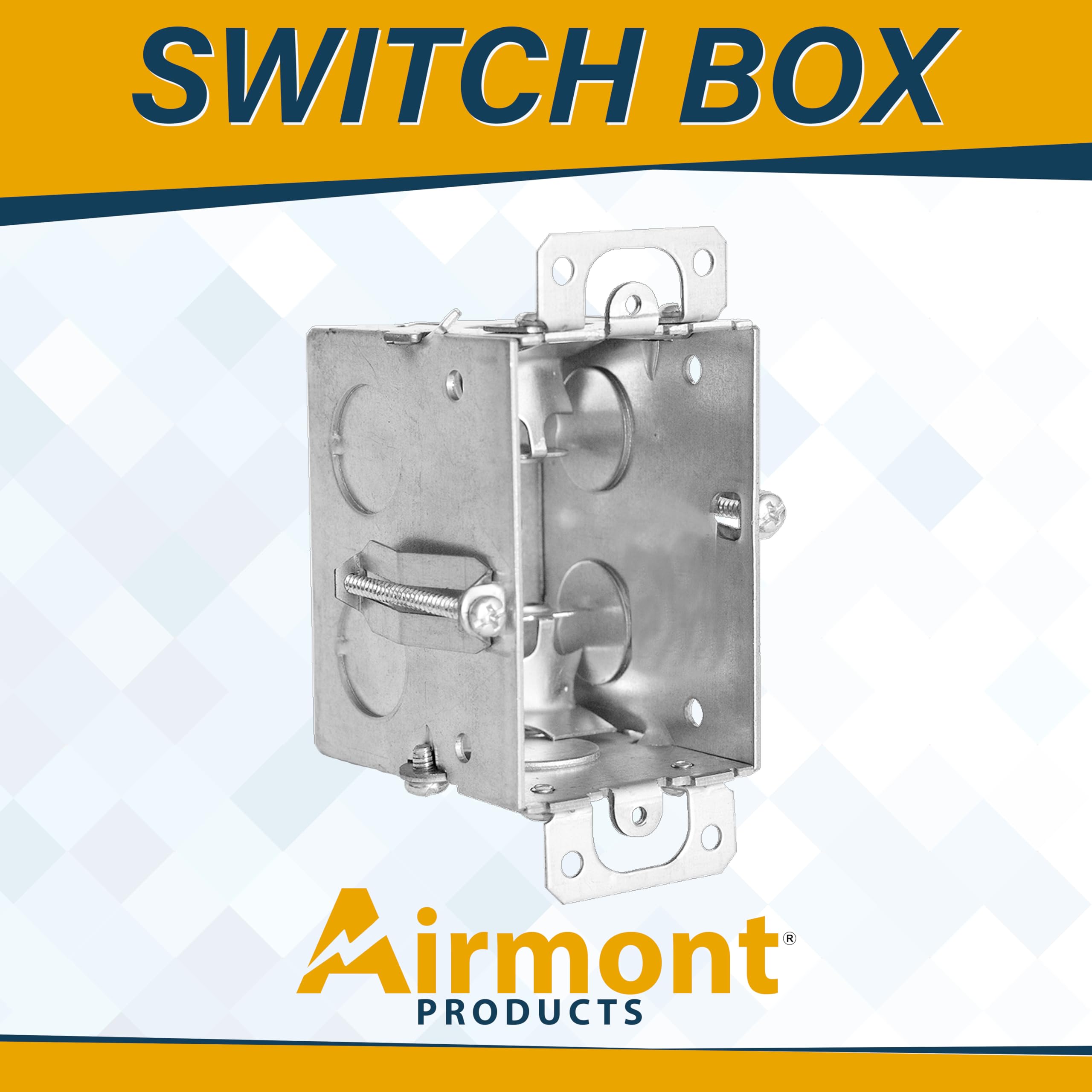 1-Gang Gangable Steel Switch Box, 2-1/2" Deep, 12.5 Cu. in., 4 MC Clamps — Amazon image 7