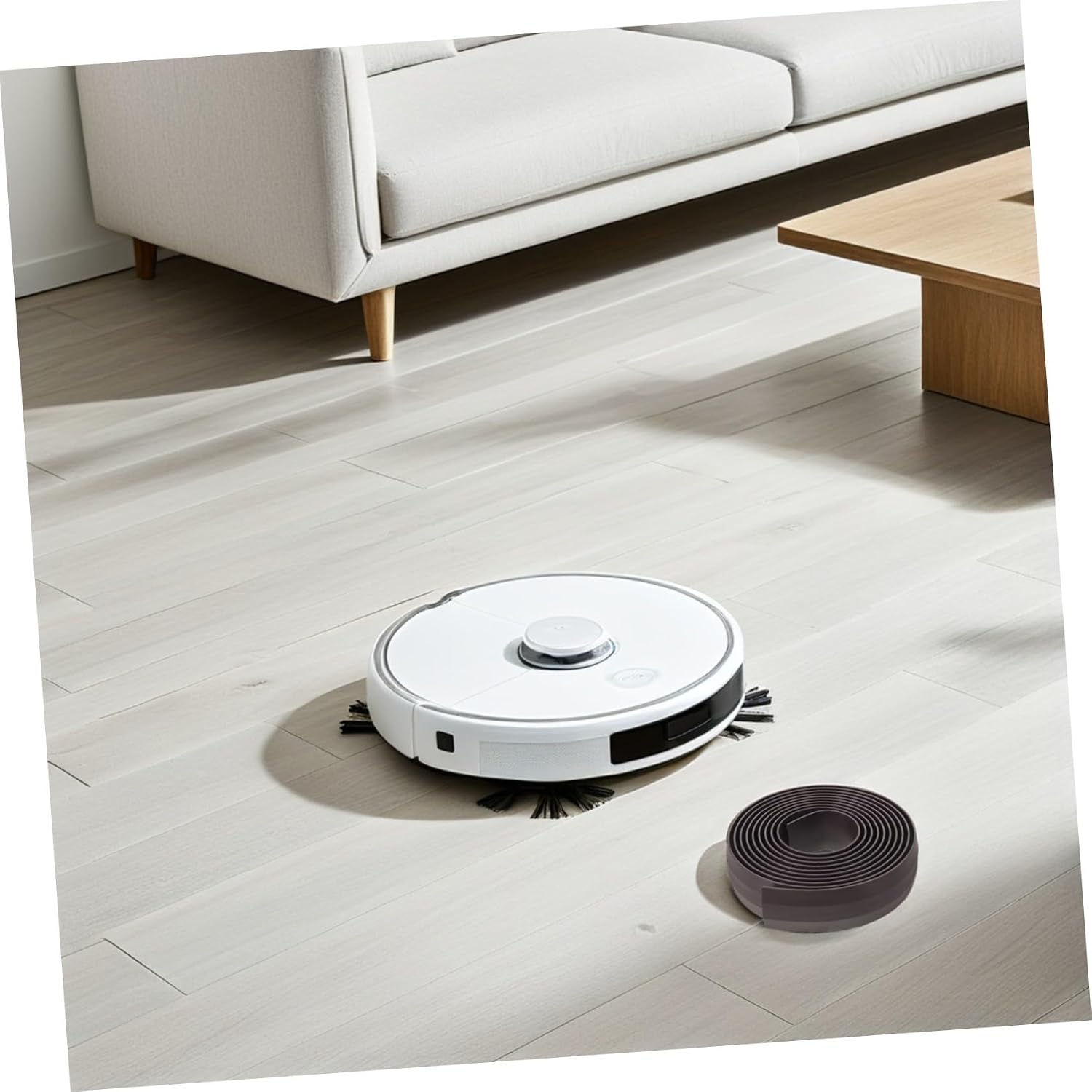 ULTECHNOVO Robot Vacuum Cleaner Boundary Strip Belt Accessory in Black, Rubber Material with Stable Adhesion, Prevents Redundant Passes for Home Cleaning and Room Boundary Management