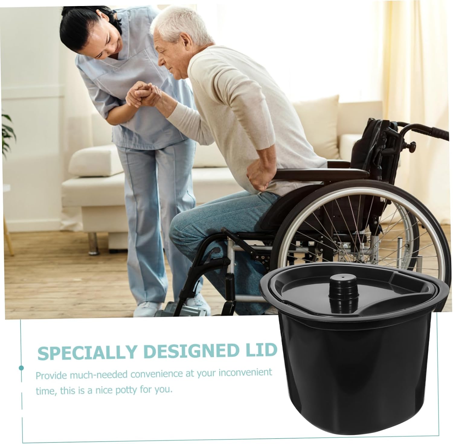 Chamber Pot Lid Portable Urine Bedpan for Elderly Boys and Girls and Pregnant Women Lightweight Design for Home Camping and Hospital Use Easy to Clean and Odor