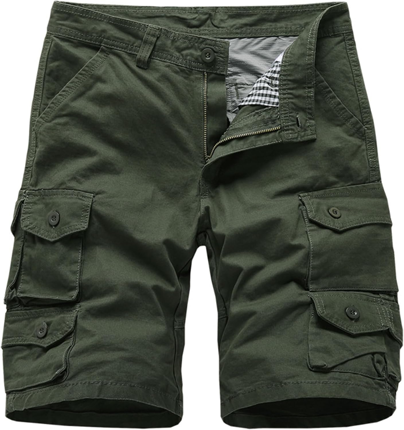 DGHM-JLMY Men's Solid Straight Sport Casual Cargo Shorts Outdoor Mid-Waist Pocket Decorative Shorts Hiking Short Multi-Pocket