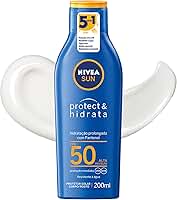 NIVEA SUN Protetor Solar Protect & Hidrata FPS 50 200ml, Alta Proteção UVA/UVB, Hidratação Prolongada, Rápida Absorção, Pantenol, Cuidado Solar Corporal e Facial