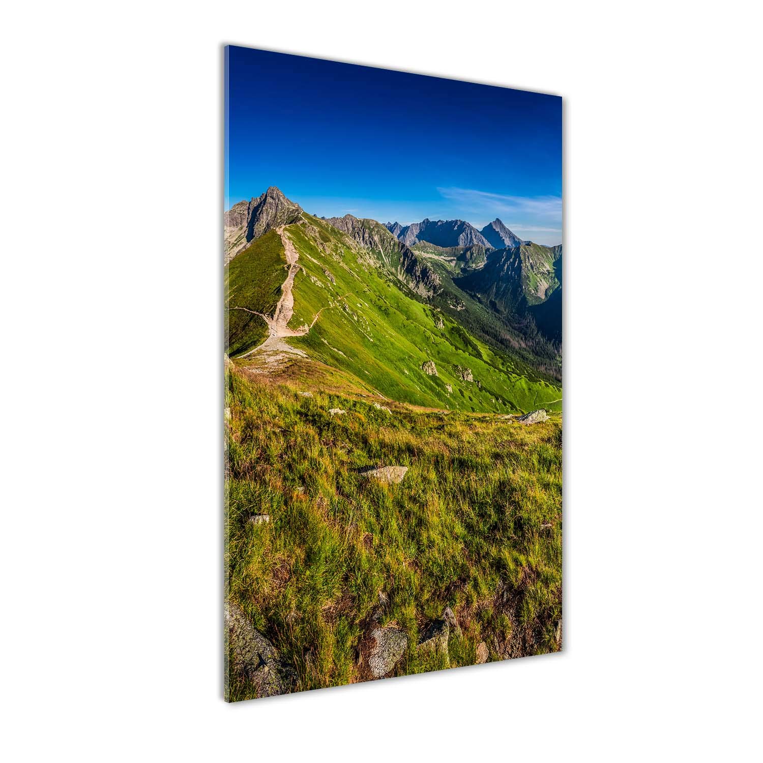 Image sur verre pour salon moderne : tableau acrylique de paysage de montagne Tatry 50x100
