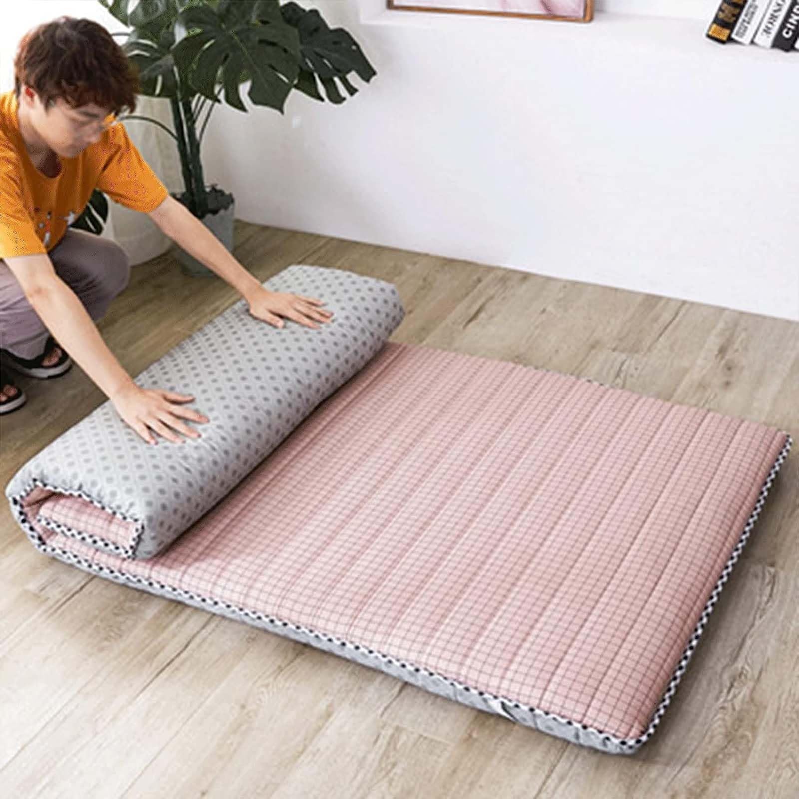 Pouf Lit Pliable Matelas Futon Evergreenweb 150x190cm - Pliable Lit Invité épaisseur 8cm Housse Lavable Futon épaisseur 8cm