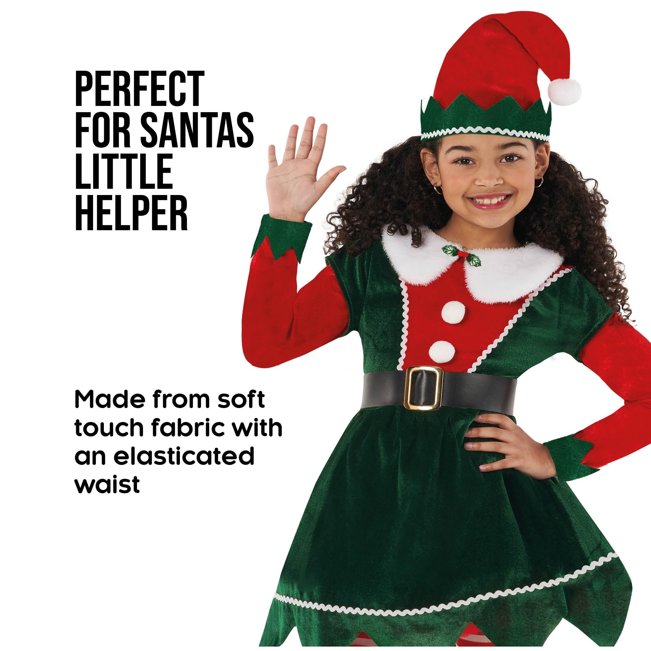 Morph Costume Elfo Bambina, Vestito Da Folletto Bambine, Abito Natalizio Per Bambini