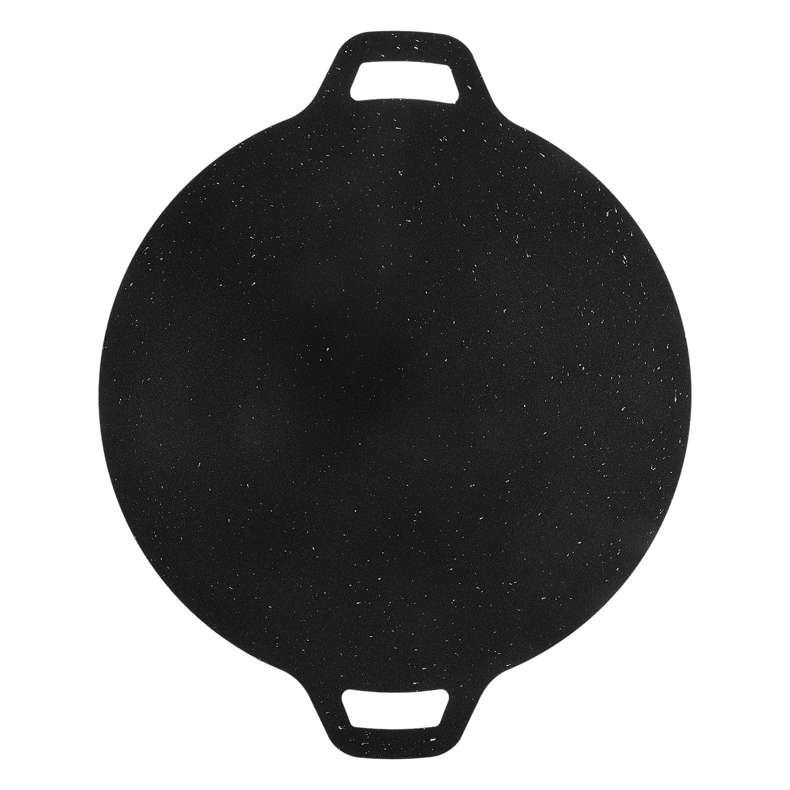 Housoutil Sartén Parrilla Portátil de Hierro Redonda 32 CM Antiadherente para Barbacoa y Camping Plancha para Asar Carnes y Mariscos Compatible Hornillos de Camping Ligera y Fácil de