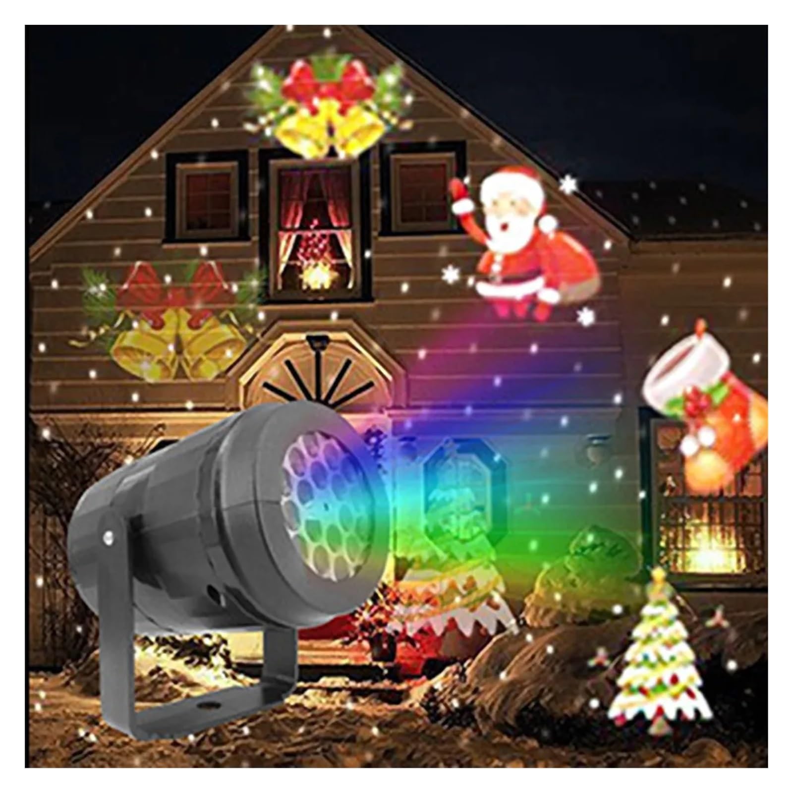 Lampe de projecteur、 Projecteur de flocons de nei LED 4W, lumières de fête de noël, lumières de scène rotatives, motif de noël, éclaira de vacances, décorat de jardin extérieur 、 décoration de cour ex