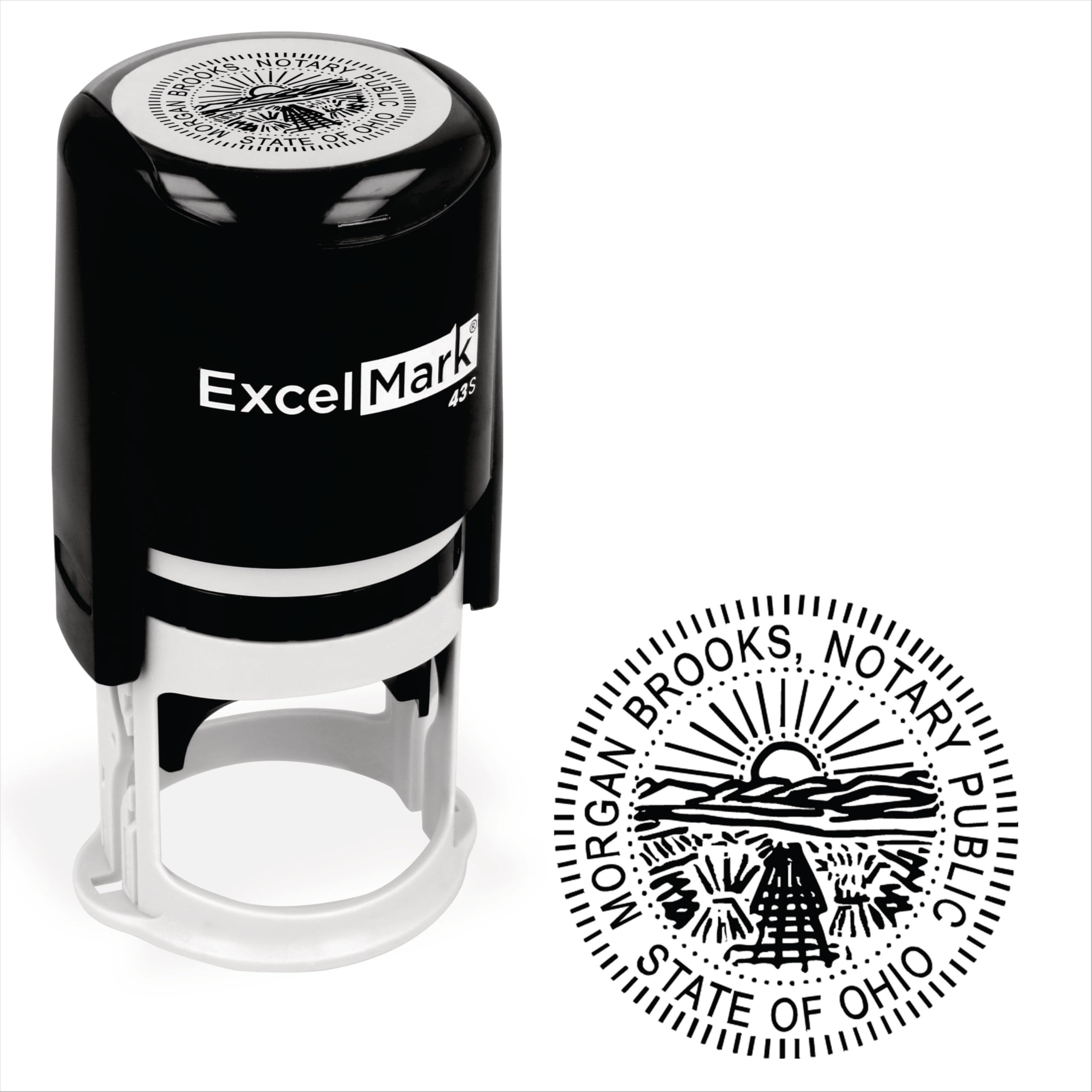 ExcelMark Notary Stamp for All 50 States - Official State Seal - Ohio - Round