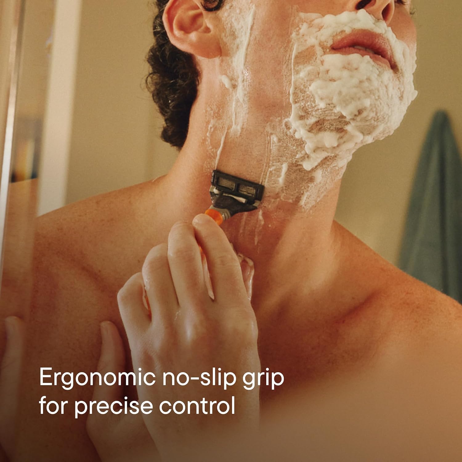 Harry's Shaving Kit for Men - Razor Handle, 15 Razor Blade Refills, Travel Blade Cover - Orange