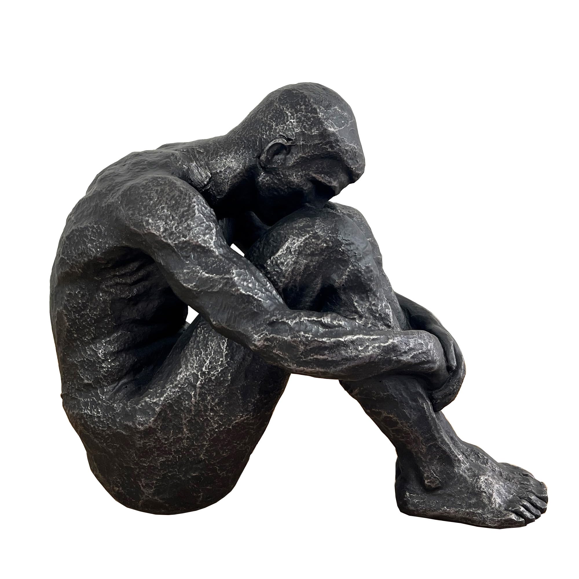 Alfie Francis 20cm Tall Abstract Sitting Man Statue Resin Ornament for Living Room Figurine Sculpture Art Home Decor