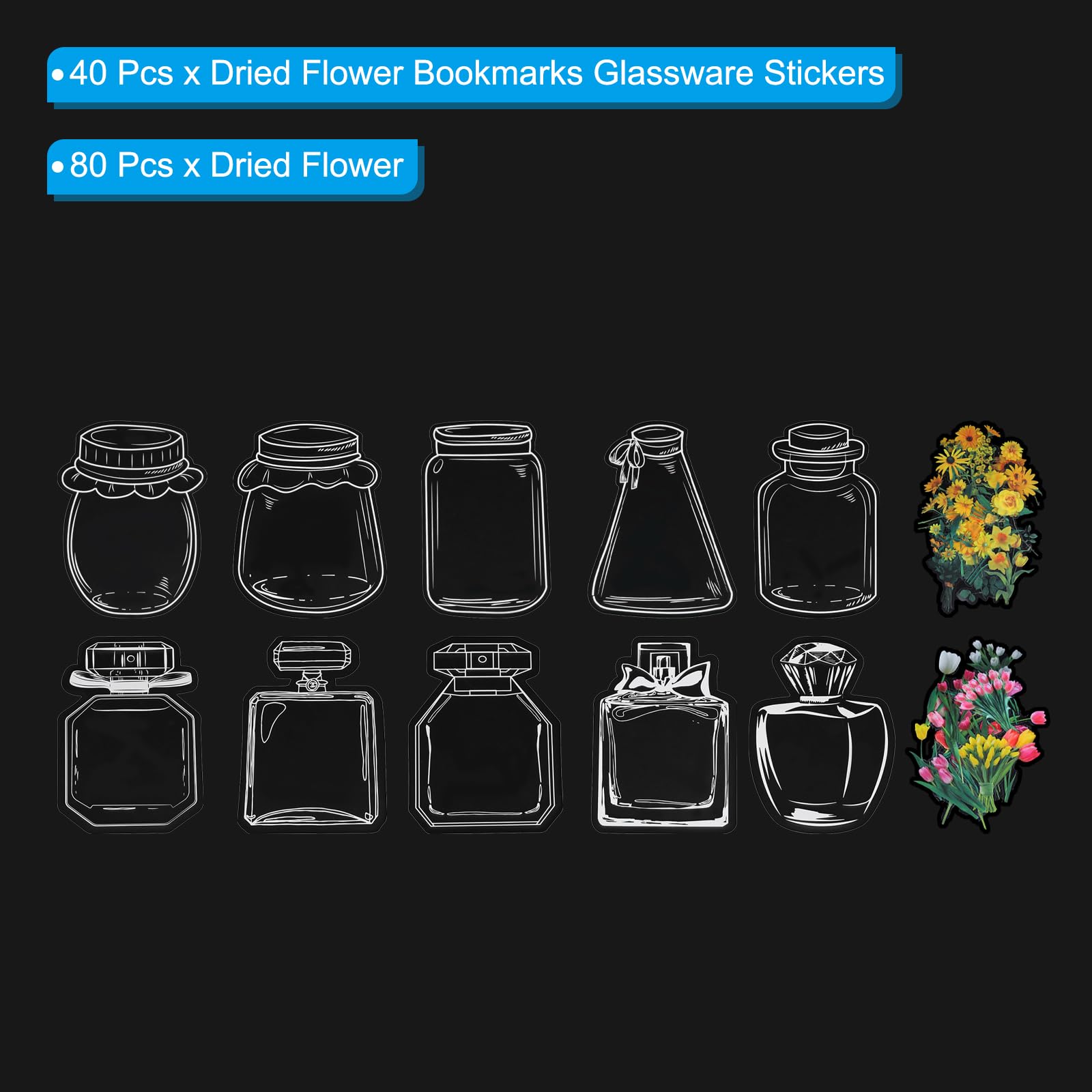 PATIKIL Transparent Dried Flower Bookmarks - Image 3