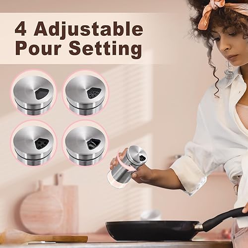 Miniatura 2 de Salero y pimentero de granja con agujeros ajustables para verter, salero recargable de Aelga, ideal para Himalaya, Kosher, pimienta blanca y negra