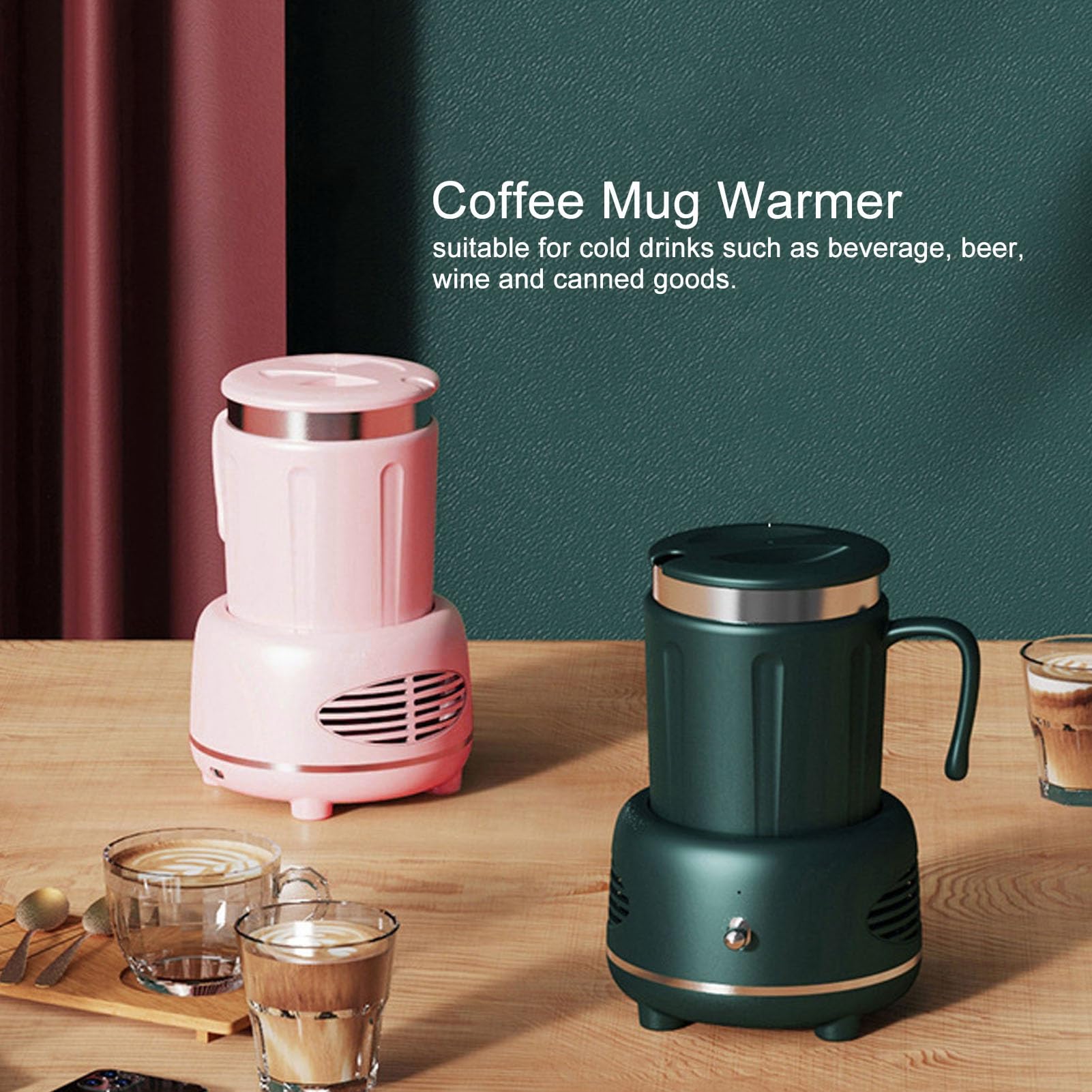 Tnfeeon Refroidisseur Chauffe-Tasse électrique, Chauffe-Boisson à Refroidissement Rapide 5V 10W avec Coussinets Antidérapants pour Bureau, Bureau et Maison (Pink)