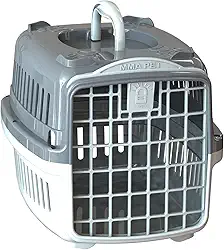 Caixa de Transporte Pet Gatos e Cães Pequeno Médio e Grandes (Cinza, Nº2 até 10kg)
