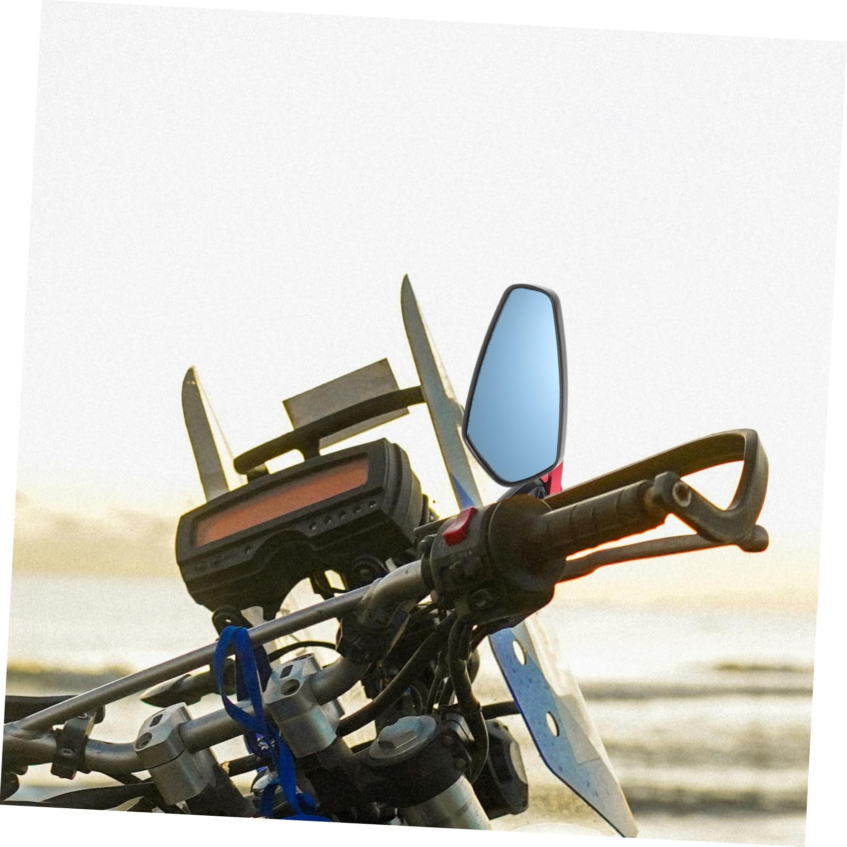 Specchietti Retrovisori Moto Lega di Alluminio Blu | Manubrio 22mm, per Scooter e Motociclette, Angolo Regolabile Design Moderno