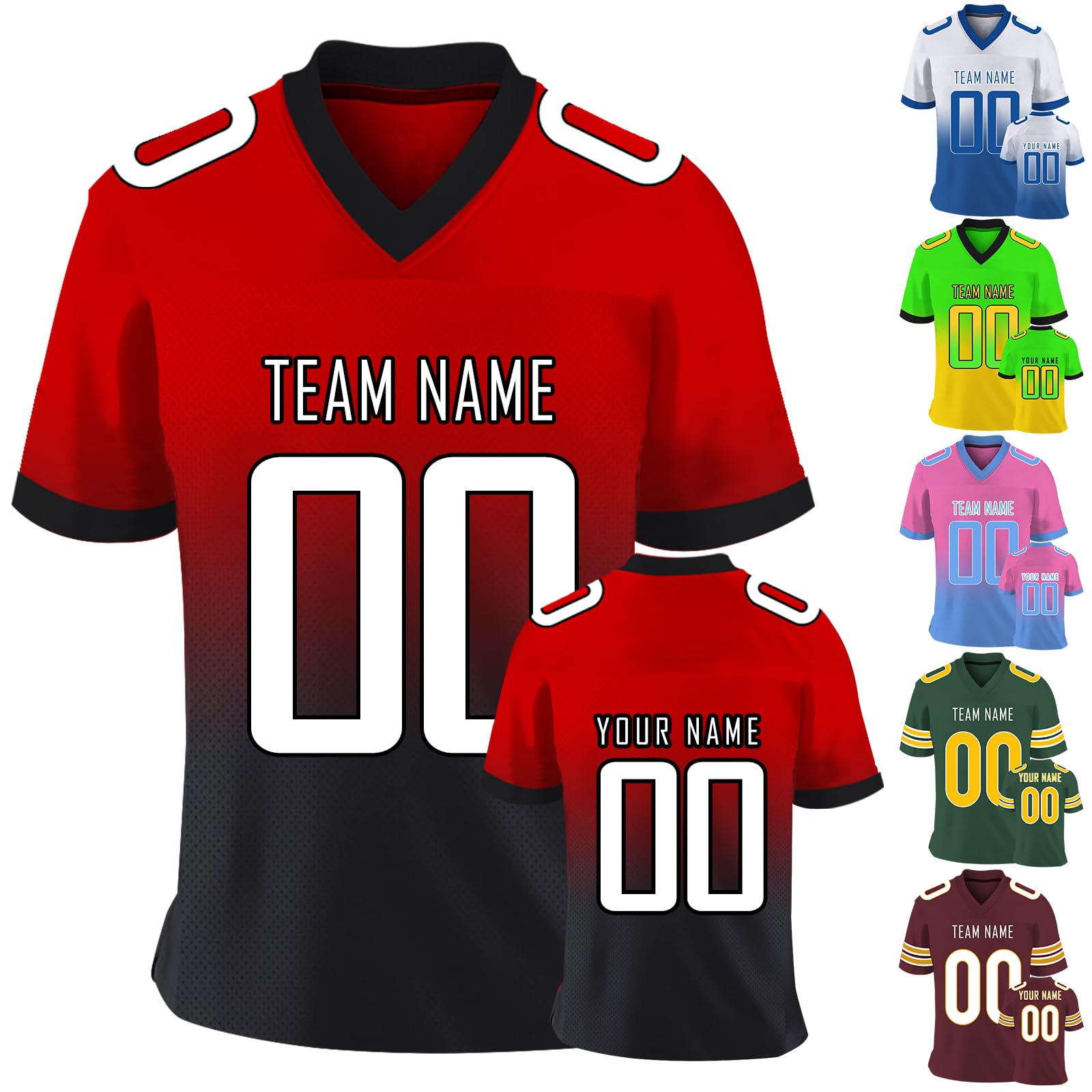 ABIsedrinCustom Football Jerseys for Men Women Personalized Printed Team Name Number Jerseys Customized Sport Shirts Team Gifts