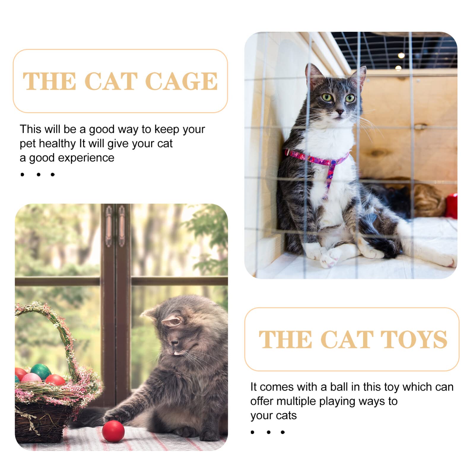 ibasenice Juguete para Gatos Varitas Interactivas para Gatos Bolas Interactivas para Mascotas Juguete para Gatos Pista De Bolas Laberinto De Madera