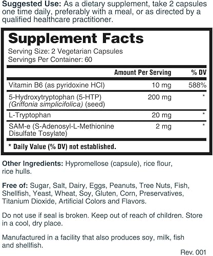 Miniatura 5 de Nature's Lab 5-HTP Plus 200mg - Apoya la relajación y el estado de ánimo saludable* - 120 cápsulas