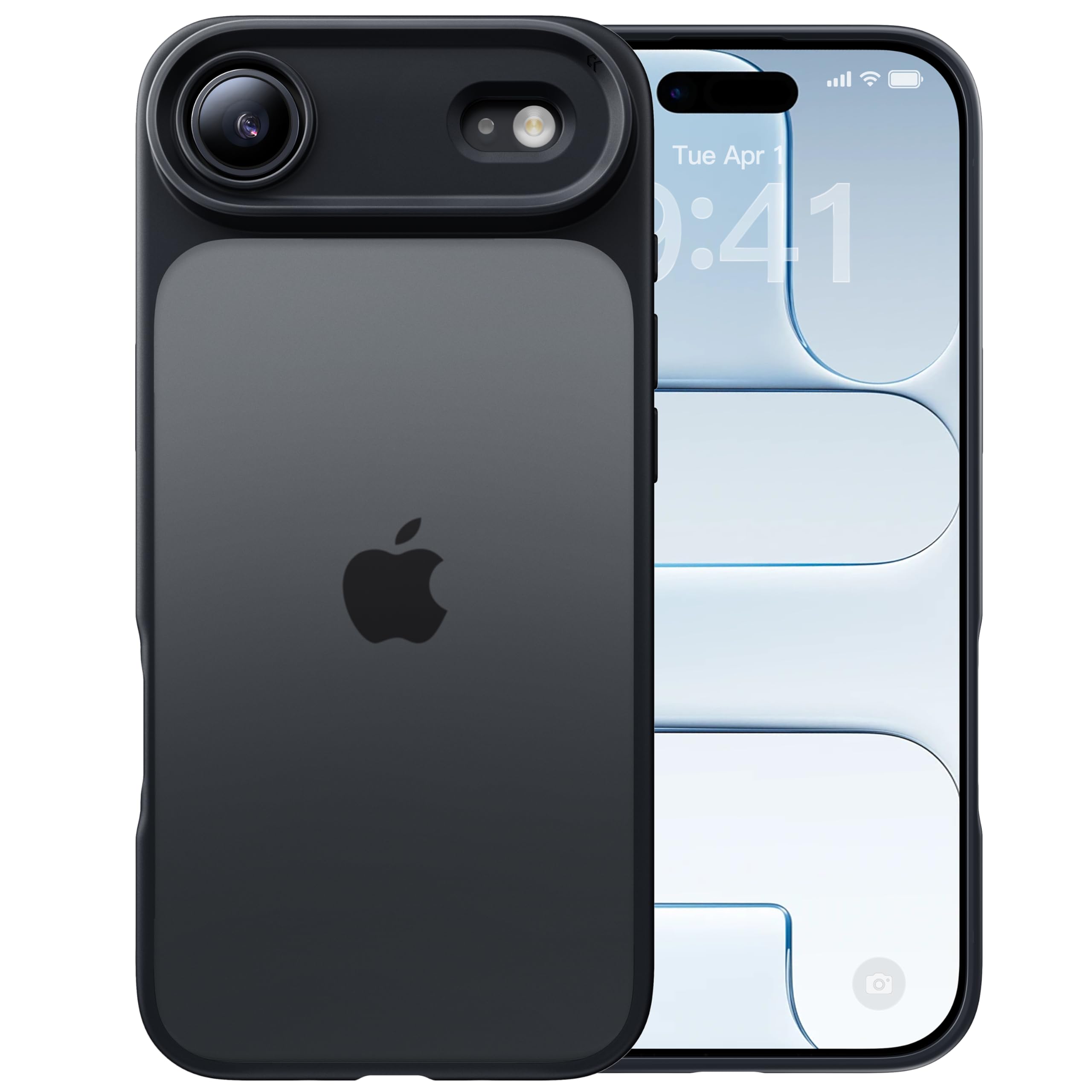 【米軍MIL規格・指紋防止】CASEKOO iPhone Air 用 ケース 耐衝撃 滑り止め 指紋防止 米軍MIL規格 マット仕上げ ストラップホール付き 黄変防止 耐久性 カバー ワイヤレス充電対応 アイフォンエア 用ケース 6.5 インチ(ブラック)