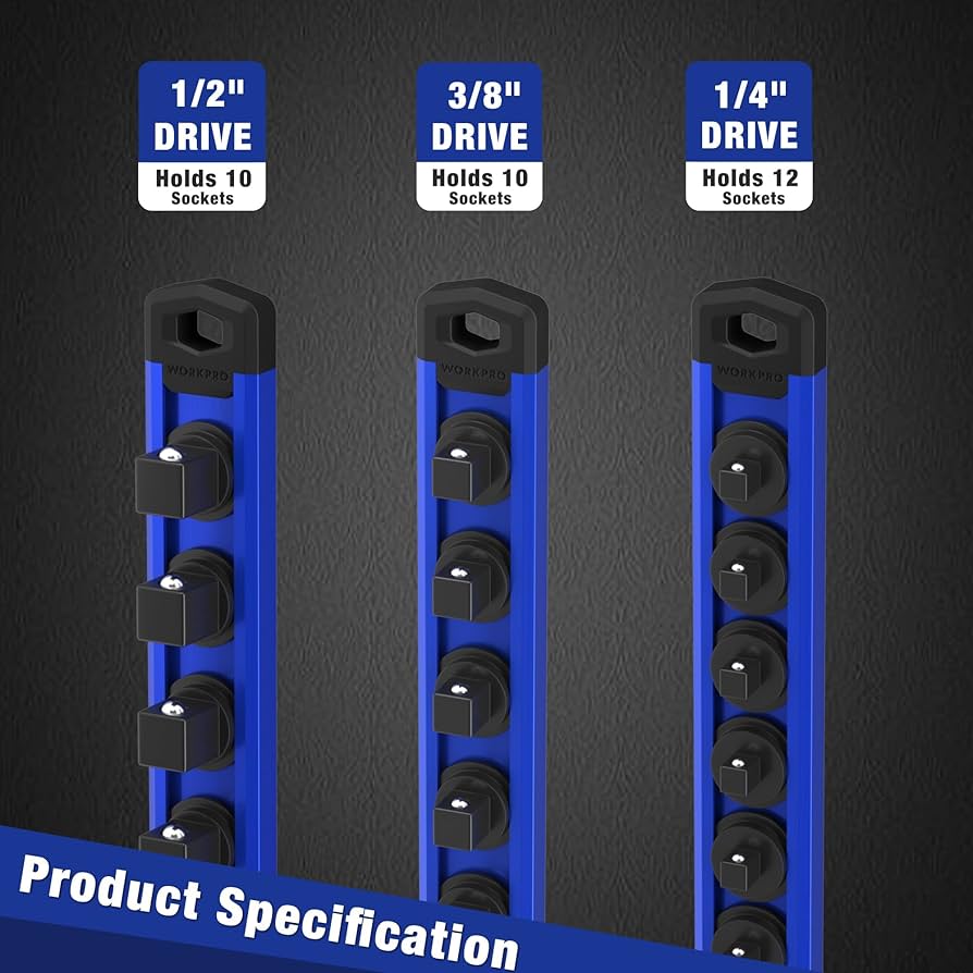 小物 everyone tray WORKPRO Magnetic Socket Organizer, 1/4-Inch Drive Aluminum