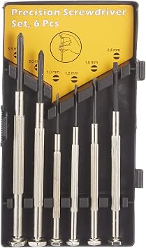 Wert W 2251, Watchmaker Screwdriver Set 6 Pieces, Gray, Black