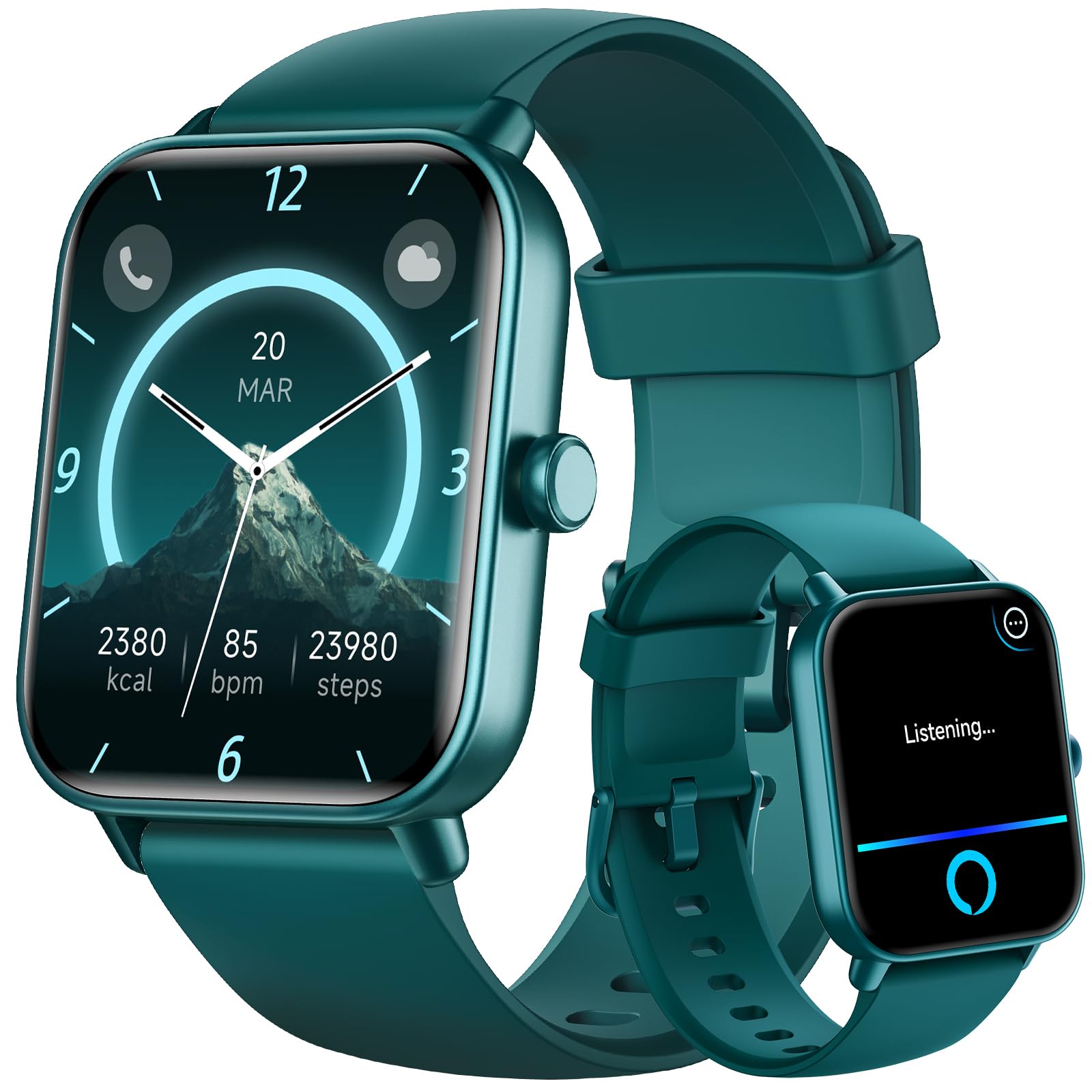 Gydom Smart Watch for Men Women - Answer/Make Calls, Alexa Built-in, 1.8" HD Mens Smart Watch with Heart Rate/SpO2/Sleep Monitor, IP68 Waterproof, Fitness Watch for iPhone/Samsung/Android, 100+ Sports