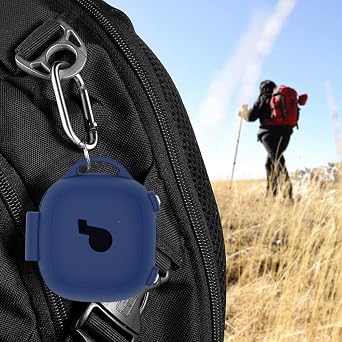Silicone Soft Protective Cover with Carabiner Protective Skin Case Shockproof Earbuds Case Cover -Scratch Logo Visible Design for Soundcore Sport X20 by Anker Charging Case (Blue)