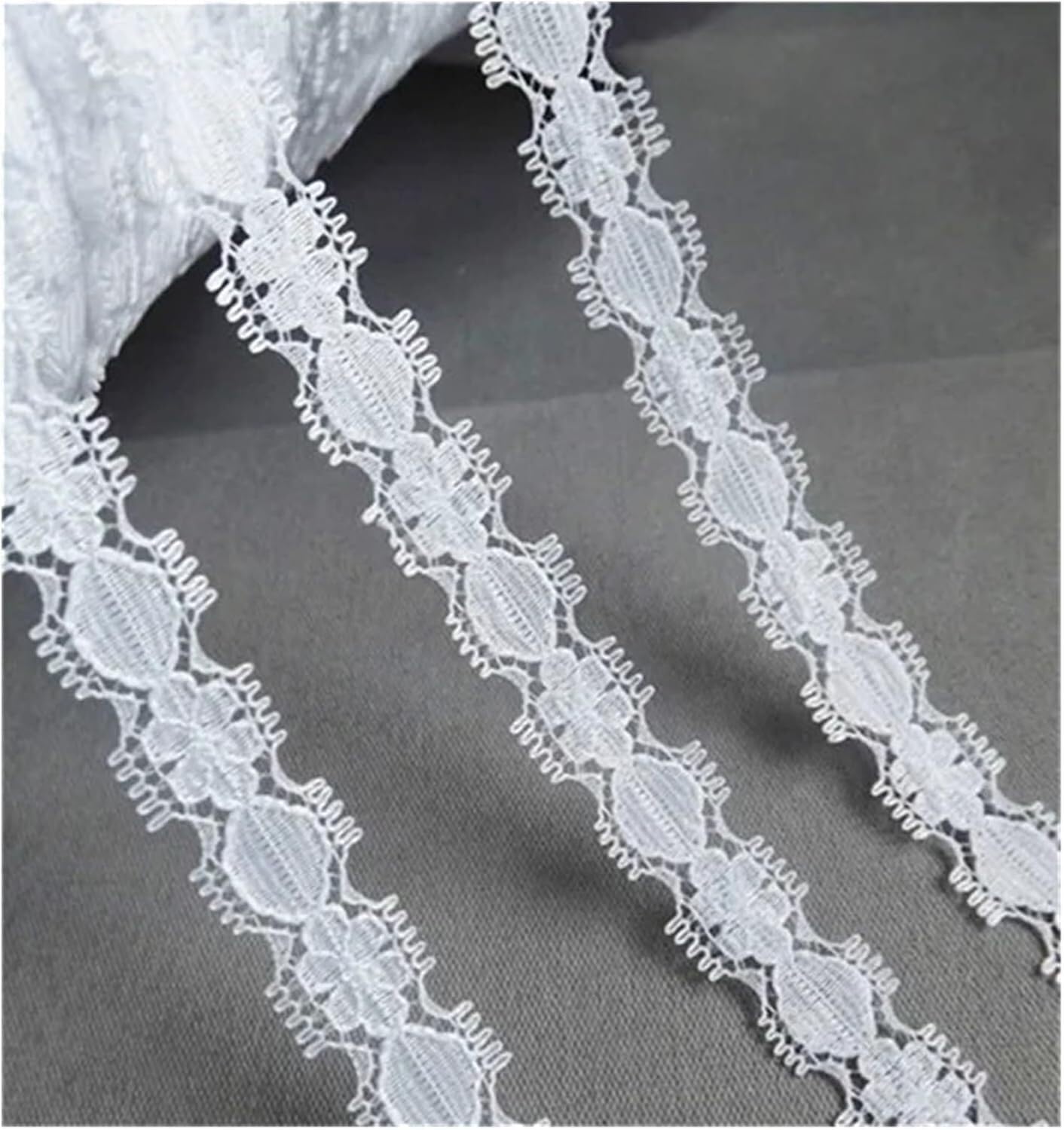 Tulle brodé et dentelle fine de 10 mètres pour finitions de vêtements haute couture