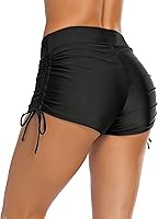 Bonneuitbebe Women's High Waist Swim Shorts - Adjustable Side Tie Board Shorts UPF 50+ Bikini Boyshorts