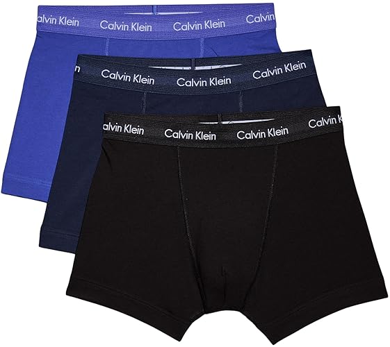 Calvin Klein Men's Trunk (Pack of 3) - M - Multicolour (C-black/Blu/Blu)