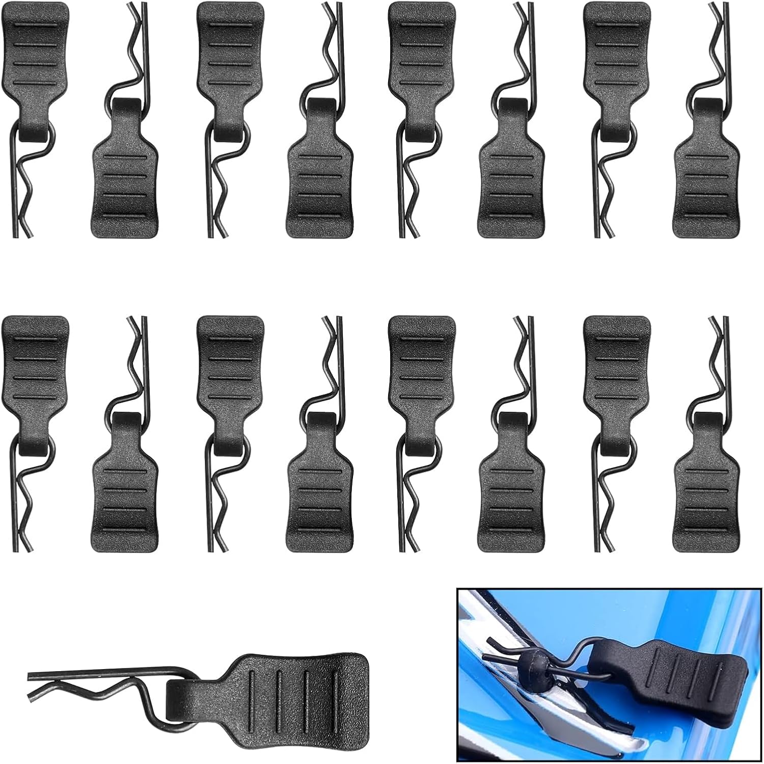 HobbyPark 50pcs Mini Clips R Pins with Pull Tabs for 1/24 1/28 1/36 Scale Micro Cars Compatible with Axial SCX24 Deadbolt 90081 B17 Betty Wrangler JLU CRC
