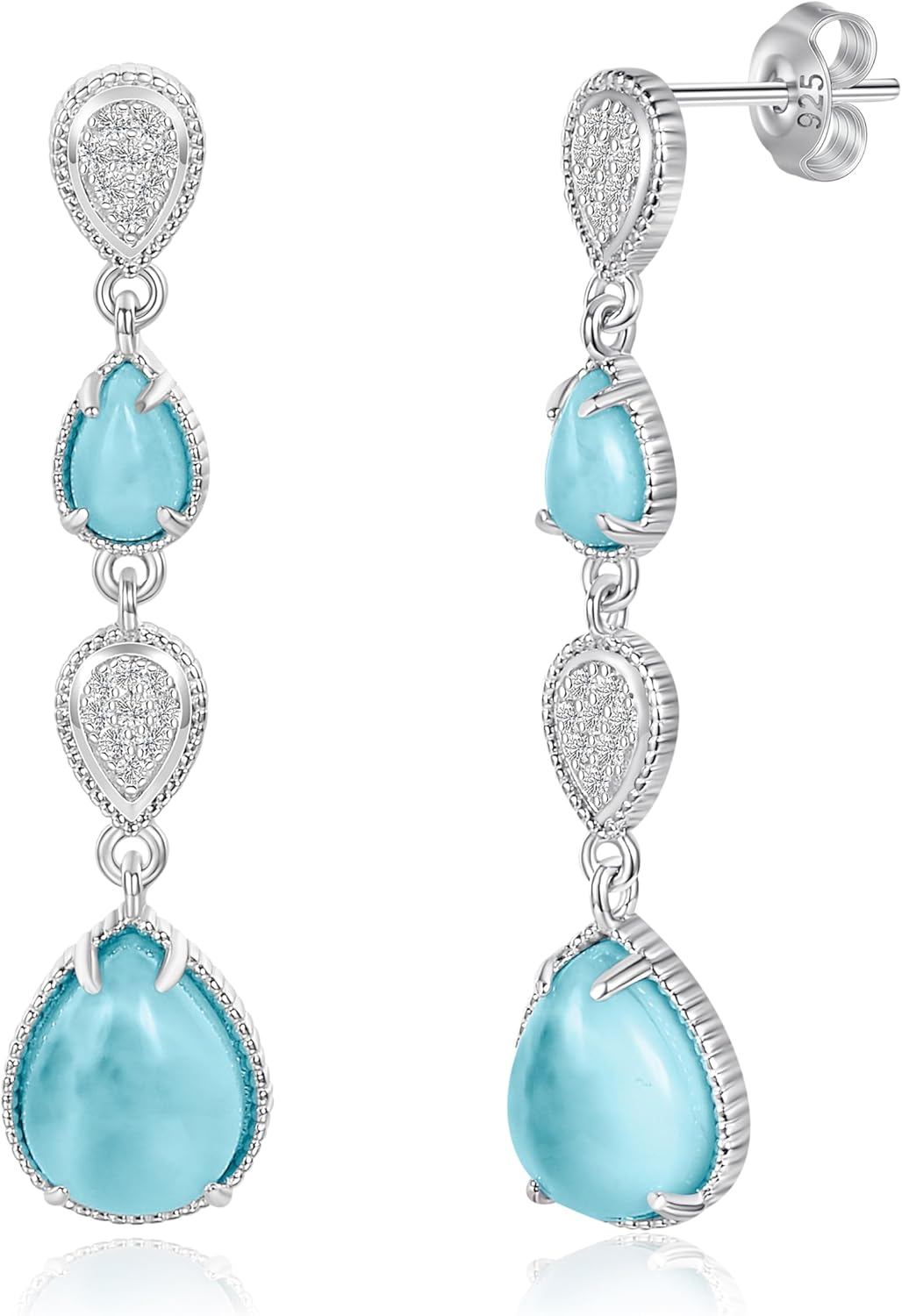 Natural Abalone Dangle Earrings with Halo CZ Leverback Earrings for Women Hypoallergenic Fashion Jewelry