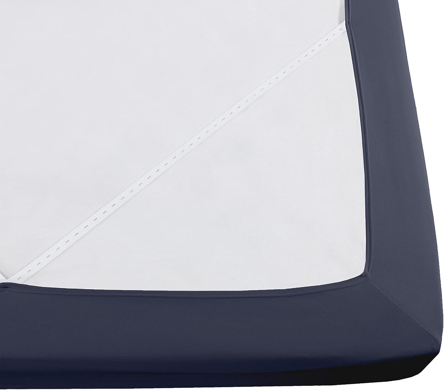 Elegant Comfort Box Spring Cover - Stretchy and Snug Fit Wrap Around 4 Sides Bed Skirt - Jersey Knit, Sleek Alternative for Bed Skirt, Soft and Smooth Fits Box Springs up to 12", King Navy Blue