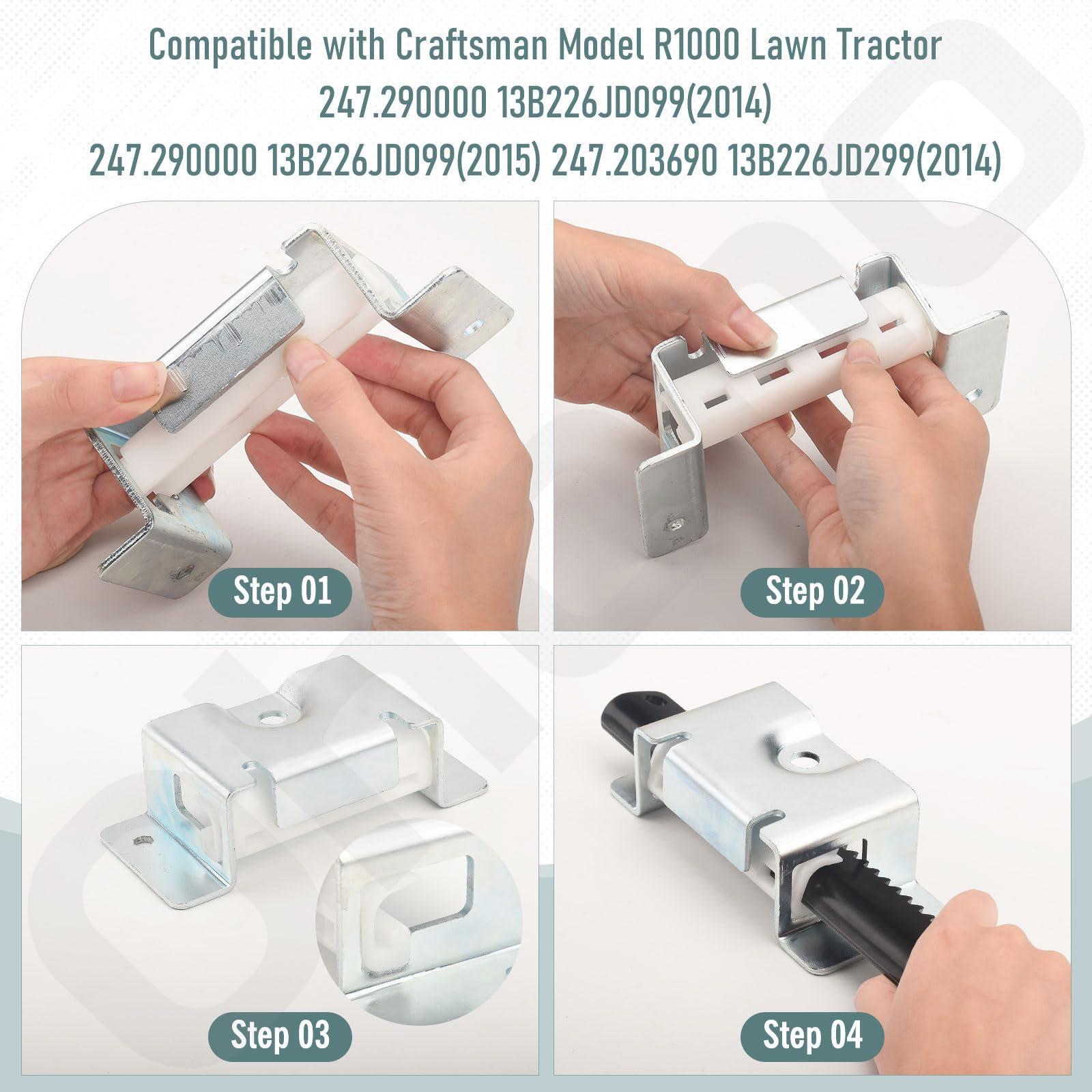 Ohoho 753-11064B 75311064B CR12 Kit de servicio de dirección compatible con cortacésped MTD Columbia CR30 / Cub Cadet CC30 CC30H CC30E Hydro Mini Riders & Craftsman R1000, con brida hexagonal 741