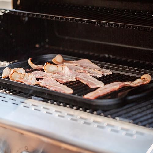 Miniatura 7 de Plancha reversible de hierro fundido 2 en 1 para parrilla de gas, sartén superior plana para estufa de gas, sartén superior para horno pre-sazonado,