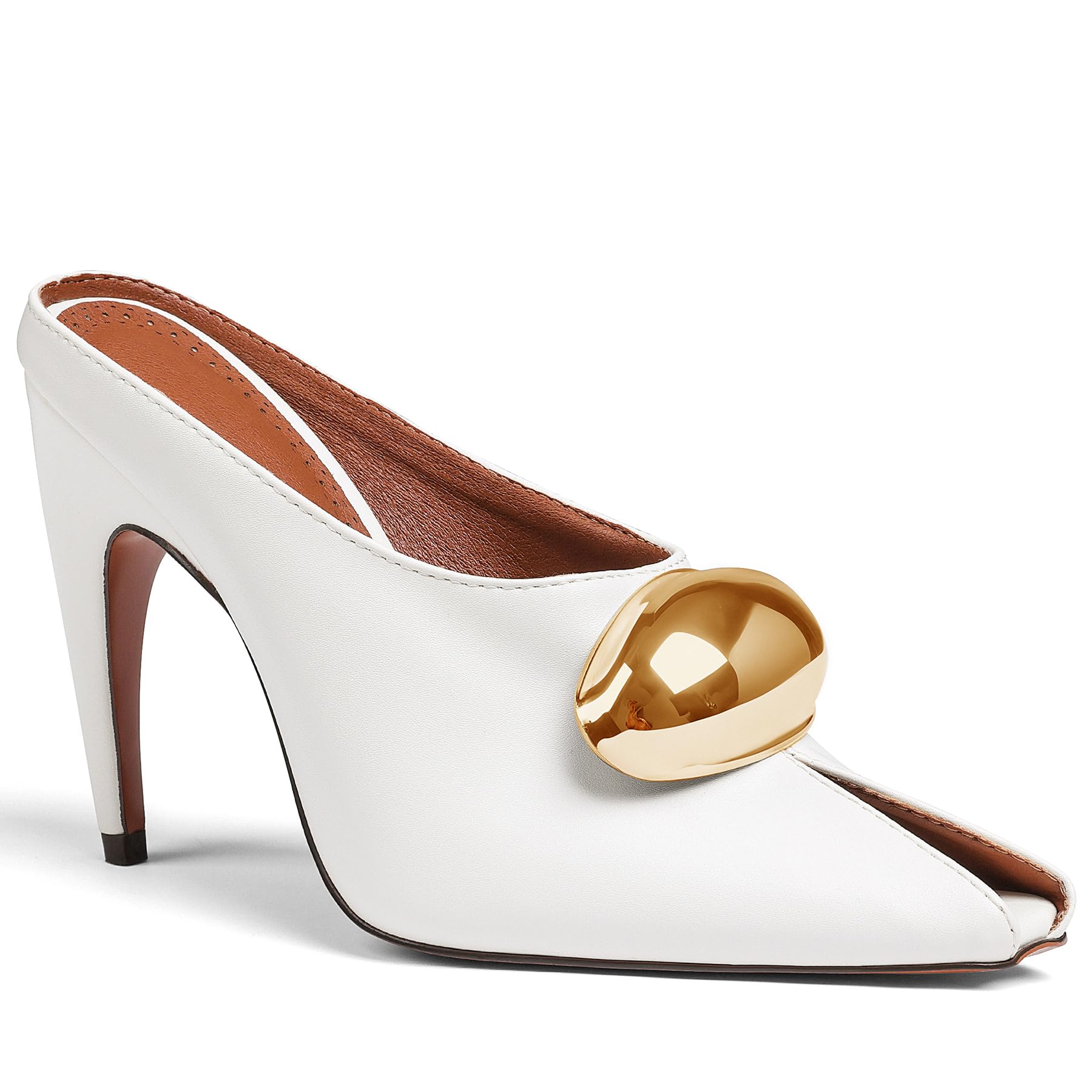 Oiamenne Stiletto Heels for Women Peep Toe Heeled Mules Sandals Pointed Toe Pumps High Heeled Sandals for Women Comfortable Casual Wedding Office Dating Dress Shoes