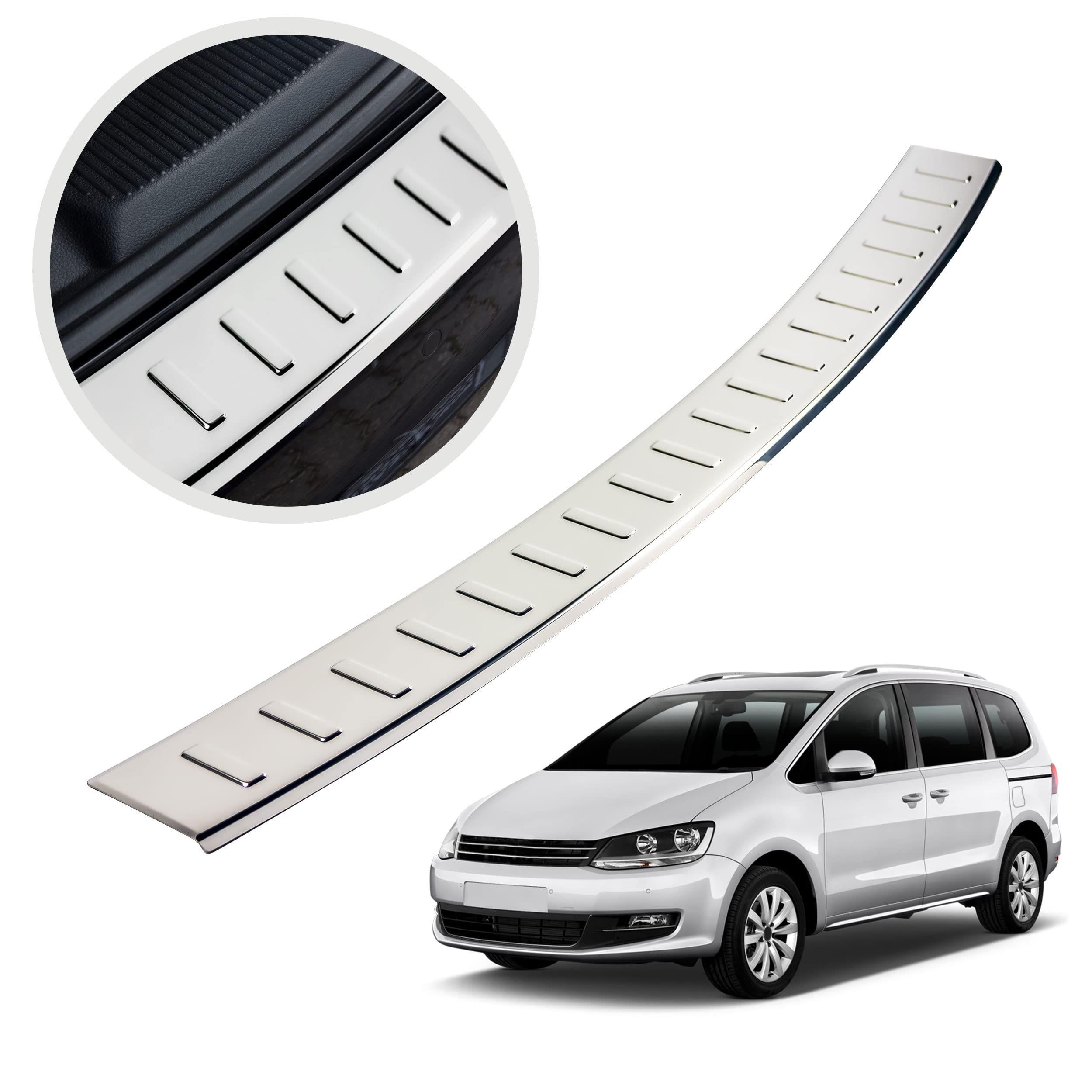 Chromemaster | Protezione paraurti Posteriore | Compatibile con VW T5 2003-2015 | Plastique ABS, noir lustré/brillant | Protezione paraurti protegge la vernice del paraurti dai graffi