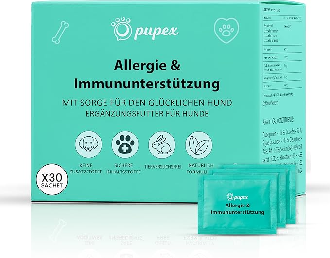 Pupex Apoyo Inmunológico para Perros - Vitaminas Naturales y Fórmula Veterinaria - 30 Sobres