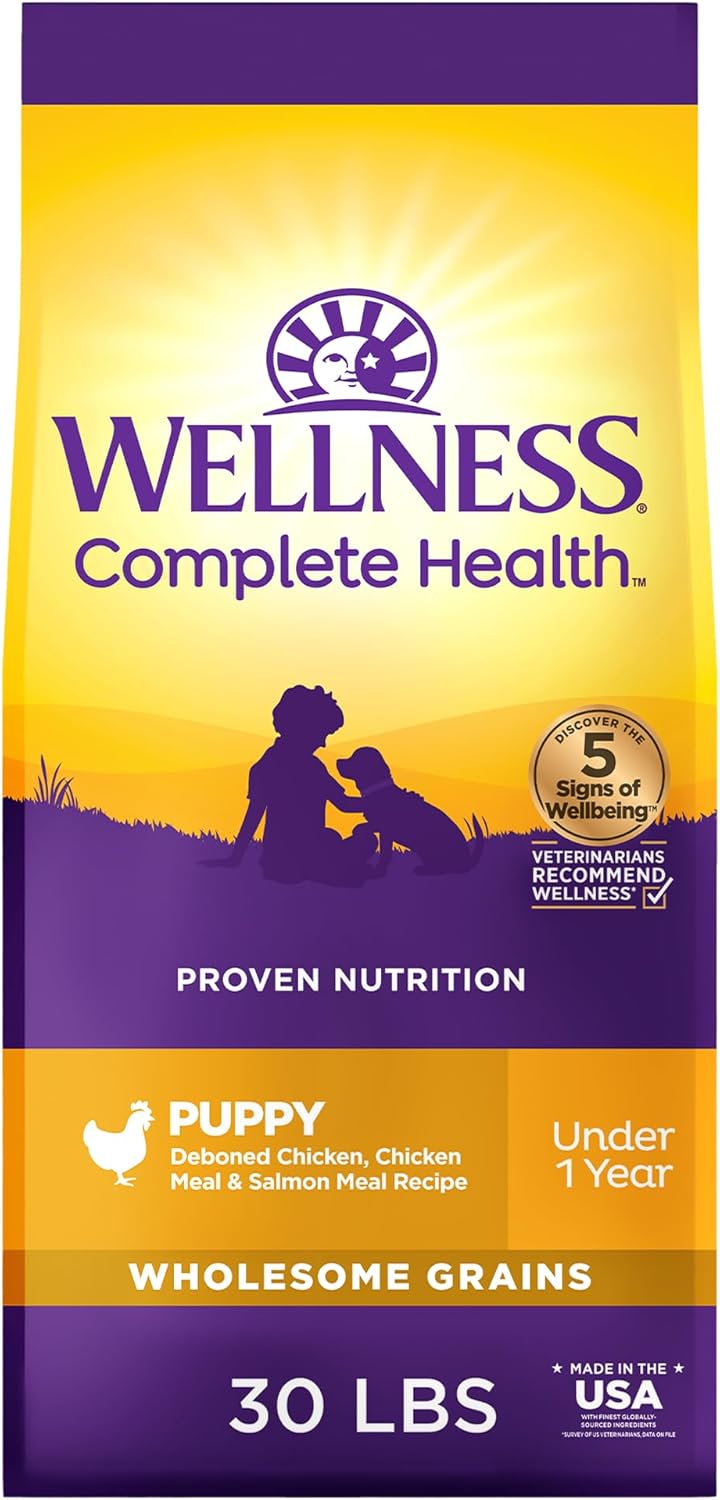 Wellness Complete Health Dry Puppy Food, Chicken, Salmon & Oatmeal, 30-Pound Bag Wellness Complete Health Dry Puppy Food, Chicken, Salmon & Oatmeal, 30-Pound Bag