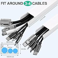 Vista 2 de Ocultador de cables, protector de cables de TV de 85.2 pulgadas, cubiertas de cable para cables en la pared, cubiertas de alambre para cables