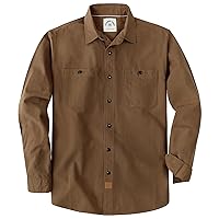Dubinik® Camicia Uomo Chambray Lavoro Cotone Bottone Manica Lunga Due Tasche Casual