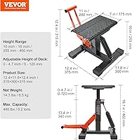 Vista 7 de VEVOR Soporte elevador para motocross, soporte de elevación de gato para motocicleta, capacidad de 440 libras y operación de elevación hidráulica